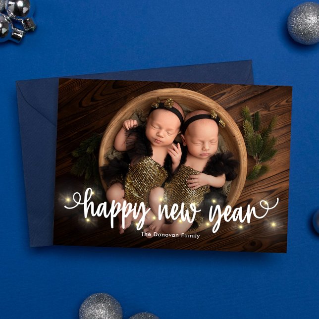 Merrily Lit Happy New Year Photo Card (Creator Uploaded)