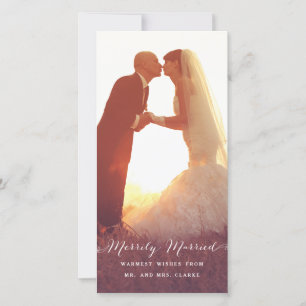 Merrily Married Christmas Photo Holiday Card