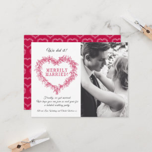 Merrily married red white mistletoe Christmas