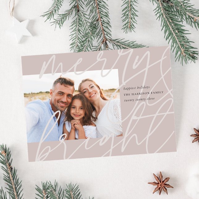 Merrily Sketched | Modern Holiday Photo Card (Creator Uploaded)