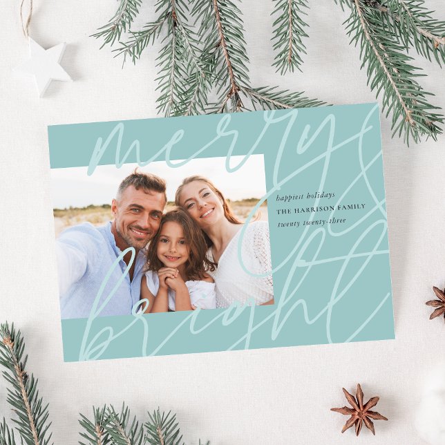 Merrily Sketched | Modern Holiday Photo Card (Creator Uploaded)