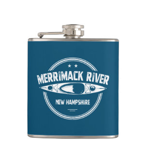 Merrimack River New Hampshire Kayak Hip Flask