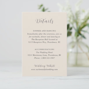 Merrin Beige Elegant Wedding Enclosure Card
