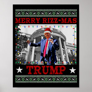 Merrry Rizzmas Trump Funny Humorous Trump Dance Ch Poster