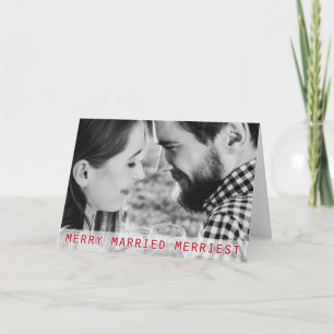 Merry 1st Christmas Married Photo Holiday Card