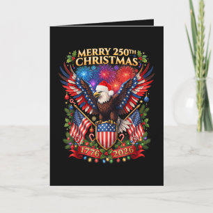 Merry 250th Christmas 1776 2026 Patriotic Eagle Holiday Card