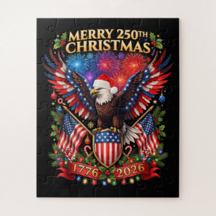 Merry 250th Christmas 1776 2026 Patriotic Eagle Jigsaw Puzzle
