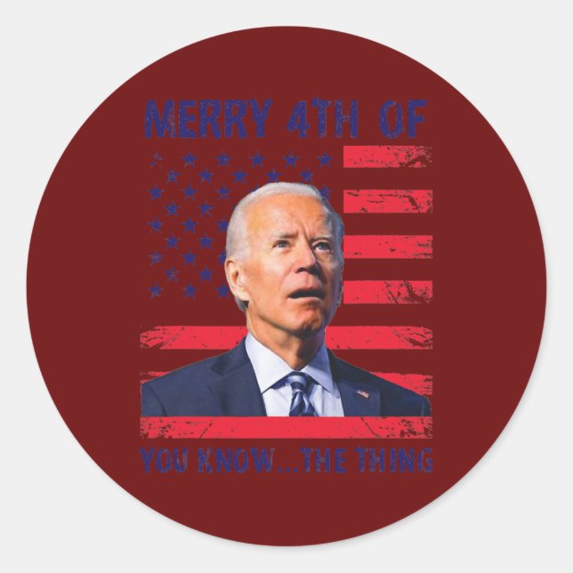 Merry 4th Of  Classic Round Sticker (Front)