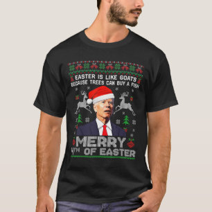 Merry 4th Of Easter Fun Biden Ugly Christmas Men  T-Shirt