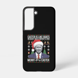 Merry 4th Of Easter Funny Biden Ugly Christmas  Samsung Galaxy Case