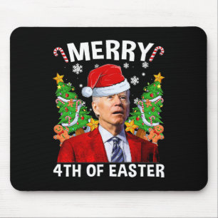 Merry 4th Of Easter Funny Biden Ugly Christmas Swe Mouse Pad