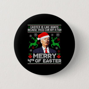 Merry 4th Of Easter Funny Christmas Ugly Sweater M 6 Cm Round Badge