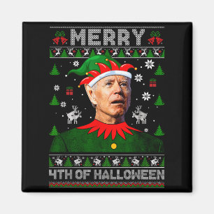 Merry 4th Of Halloween Joe Biden Christmas Ugly Sw Magnet