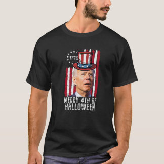 Merry 4th Of Halloween Joe Biden Firework Happy 4t T-Shirt
