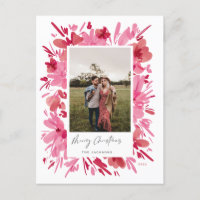 Merry abstract red floral Christmas holiday design
