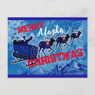 Merry Alaska Christmas postcard