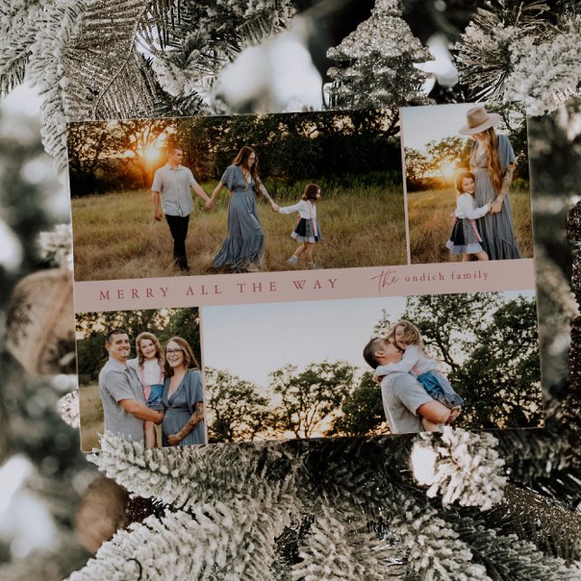 Merry All the Way 4-photo Christmas Card (Creator Uploaded)