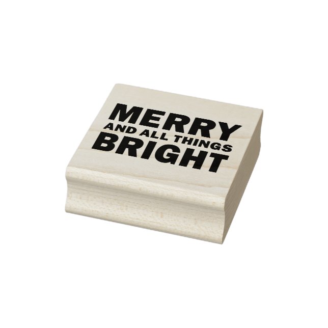 Merry & All Things Bright Holiday Rubber Stamp (Stamp)