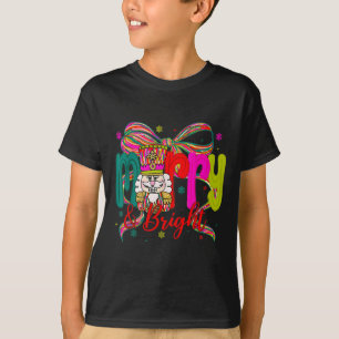 Merry &amp; Bright Coquette Bow Nutcracker Christm T-Shirt
