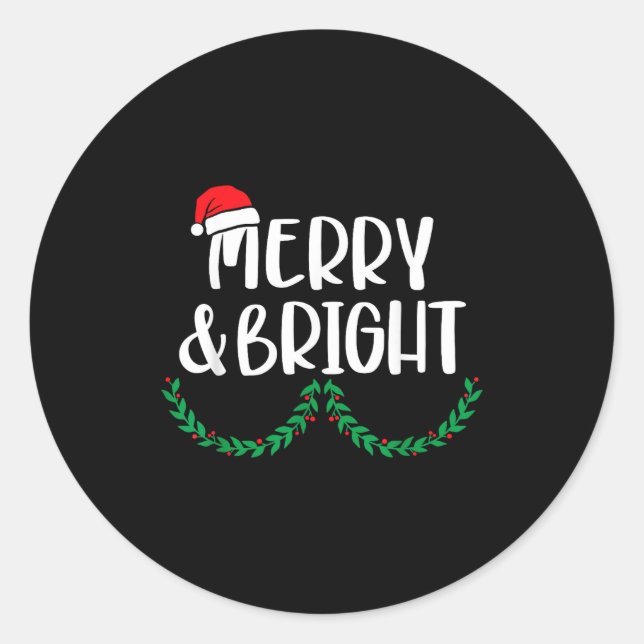 Merry &amp; Bright Moody &amp; Uptight Matching Co Classic Round Sticker (Front)
