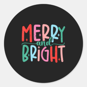 Merry &amp; Bright Moody &amp; Uptight Matching Co Classic Round Sticker