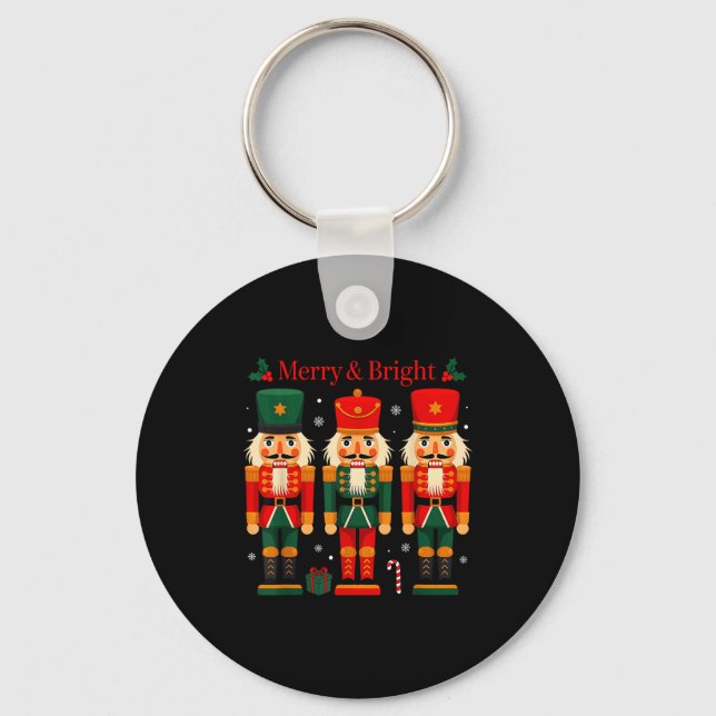 Merry &amp; Bright Nutcracker Christmas Ballet Dan Key Ring (Front)