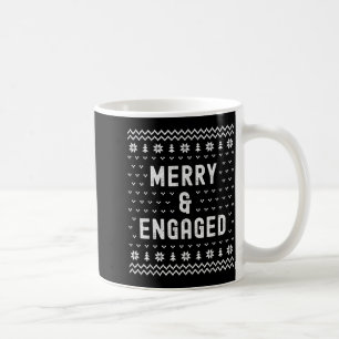Merry & Engaged Christmas Matching Pajama Coup Coffee Mug
