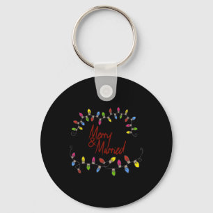 Merry &amp; Married First Christmas Matching Coupl Key Ring