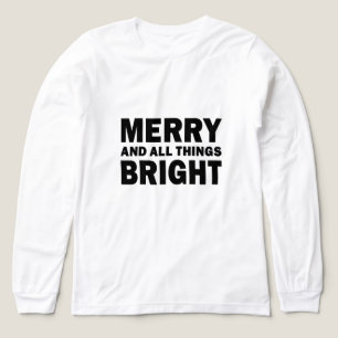 Merry and All Things Bright Holiday Christmas Tri-Blend Shirt