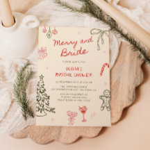 Merry and Bride Hand Drawn Christmas Bridal Shower