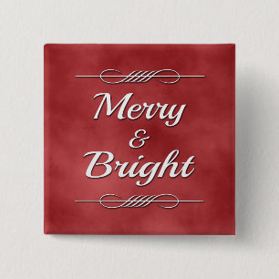 Merry and Bright 15 Cm Square Badge