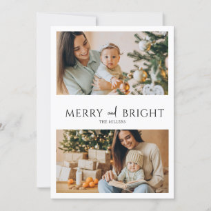 Merry And Bright 2 Photo Holiday Card