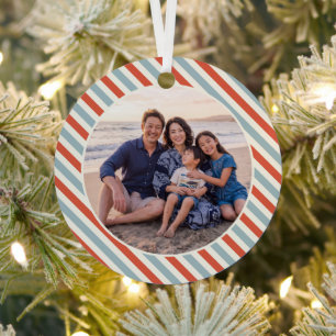 Merry and Bright Airmail Photo Metal Tree Decoration