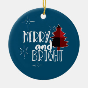 Merry and Bright Amazing Xmas  Funny Christmas Ceramic Tree Decoration