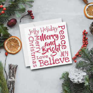 Merry and Bright and Other Merry Christmas Sayings Holiday Card