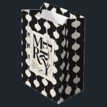 Merry and bright black and gold vintage Christmas Medium Gift Bag<br><div class="desc">Merry and bright vintage black and gold effect Christmas holiday gift bag. Add a fun,  bright customised feel to your holiday season.</div>