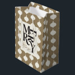 Merry and bright black and gold vintage Christmas Medium Gift Bag<br><div class="desc">Merry and bright vintage black and gold effect Christmas holiday gift bag. Add a fun,  bright customised feel to your holiday season.</div>