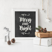 Merry and Bright Black Chalkboard Holiday Wall