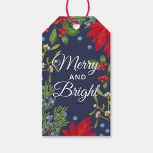Merry and Bright • Botanical Winter Plants Holid Gift Tags