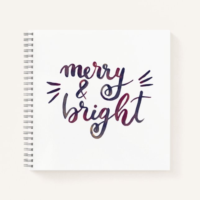 Merry and bright - burgundy notebook (Front)