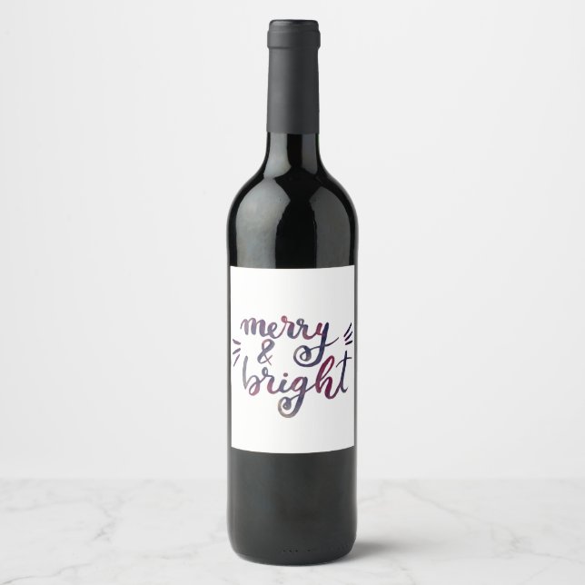 Merry and bright - burgundy wine label (Front)