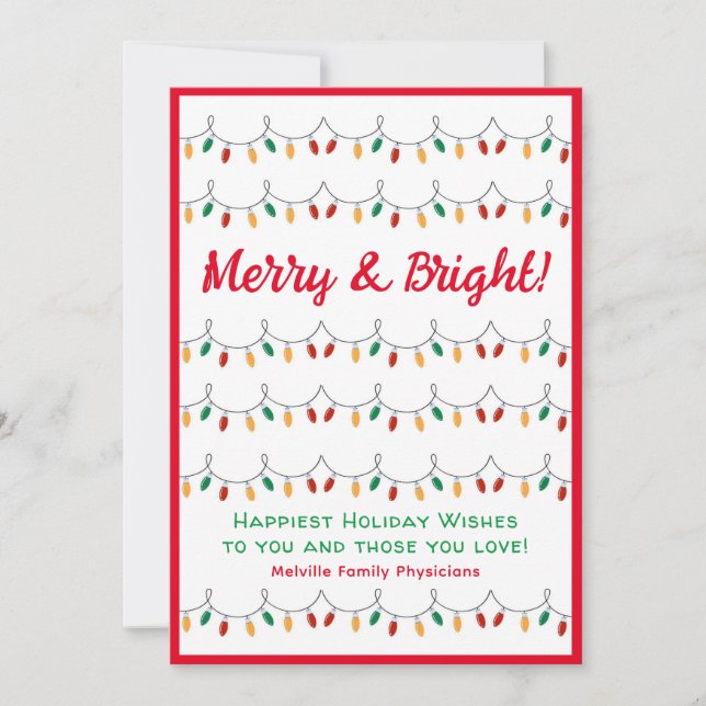 Merry and Bright Business Holiday Card (Front)
