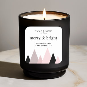 "Merry and Bright Candle Label   Festive Holiday