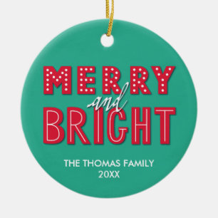 Merry and Bright Ceramic Tree Decoration
