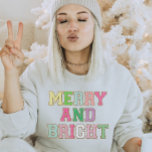 Merry And Bright Chenille Patch Letter Christmas Sweatshirt<br><div class="desc">Share the holiday cheer with this festive Christmas Merry and Bright shirt design. Perfect to give as a Christmas gift or to treat yourself to some holiday happiness! This design features colourful trendy varsity patch letters that say Merry and Bright.</div>