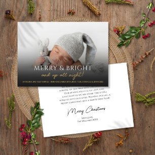 Merry And Bright Christmas Birth Announcement