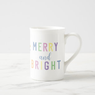 Merry and Bright Christmas Bone China Mug