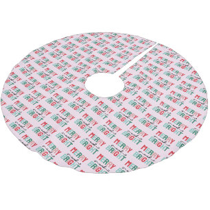 Merry and Bright Christmas Brushed Polyester Tree Skirt