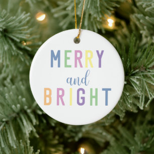 Merry and Bright Christmas Ceramic Tree Decoration