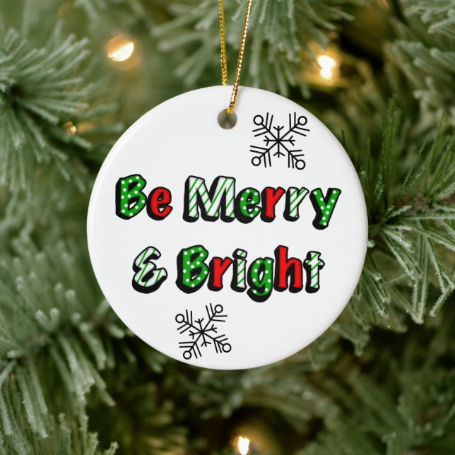 Merry and Bright Christmas Ceramic Tree Decoration (Tree)